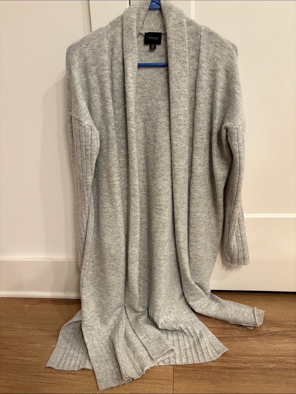 Light Gray long Open Cardigan